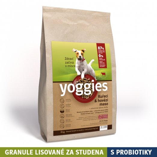 YOGGIES granule kuřecí+hovězí 5 kg