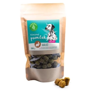 KONOPNÉ PAMLSKY pro psy, příchuť králík 200 g