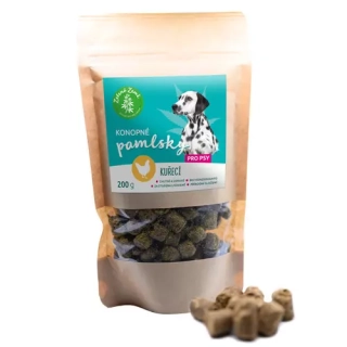 KONOPNÉ PAMLSKY pro psy, příchuť KUŘECÍ 200 g