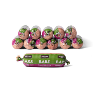 Yoggies B.A.R.F. Losos, kůň, krůta s probiotiky 12x150g