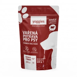 YOGGIES vařené HOVĚZÍ maso s QUINOOU 650 g