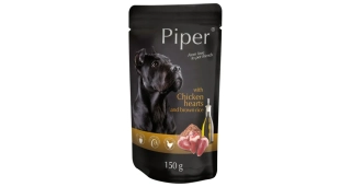 PIPER s kuřecími srdíčky a hnědou rýží, kapsička pro psy 150 g