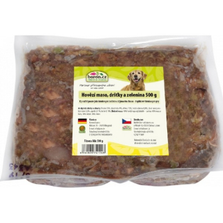 HOVĚZÍ maso, DRŠTKY a ZELENINA ml. 500 g
